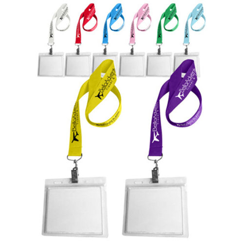 0.75" Lanyard Screen Printed with Badge Holder