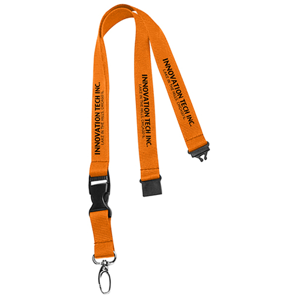 075LanyardwithBuckleReleaseandSafety-Orange