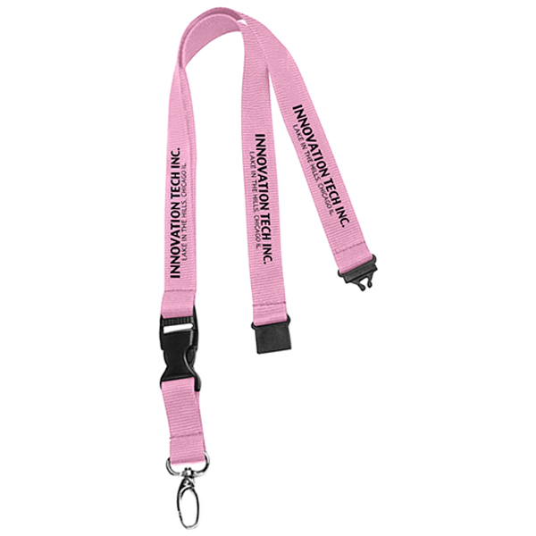 075LanyardwithBuckleReleaseandSafety-Pink