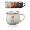 12 oz. Two Tone Glossy Pottery Coffee Mugs