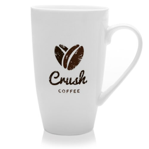 13 oz. White Porcelain Tall Latte Mugs with Handles