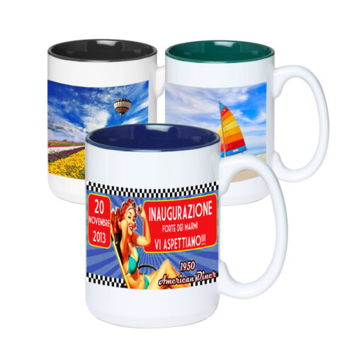 15 oz. Glossy Two-Tone Custom Photo Mugs