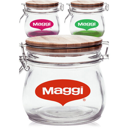 16 oz Glass Candy Jars with Wire Wooden Lids