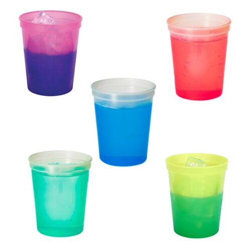 16 oz Color Changing Smooth Plastic Stadium Cup