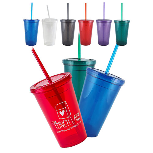 16 oz. Bolero Polypropylene Double Wall Plastic Tumbler