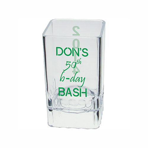 2 oz Plastic Fluted Square Shot Glass