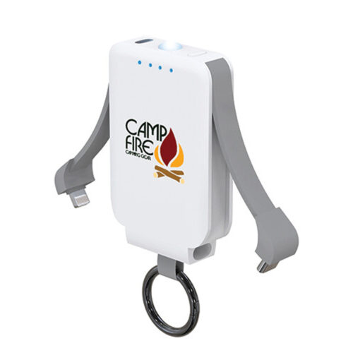 2000mAh Keychain Power Bank with Flashlight
