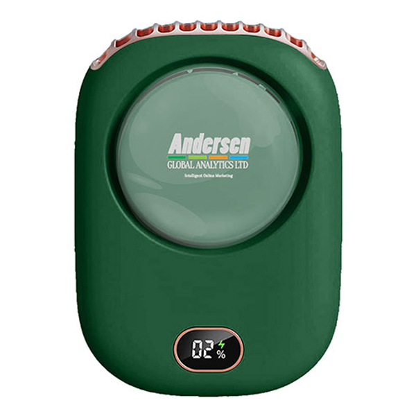 2000mAhPortableNeckFanwithAdjustableLanyardandBracket-Green