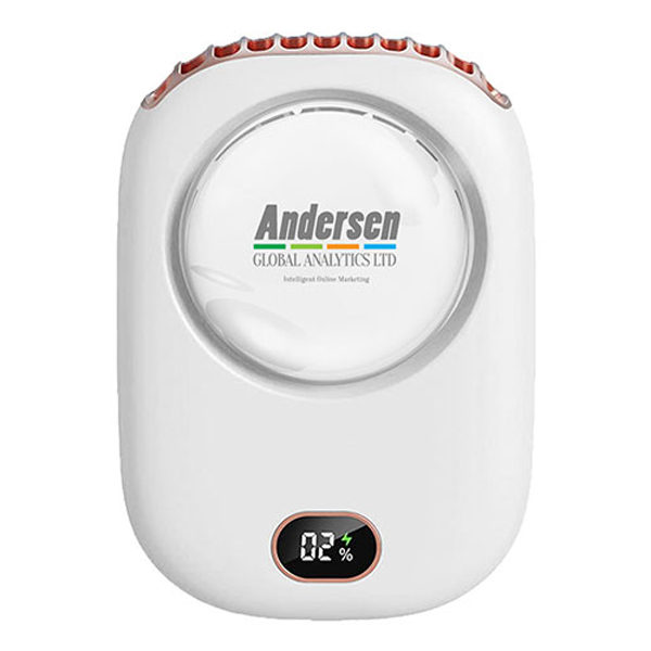 2000mAhPortableNeckFanwithAdjustableLanyardandBracket-White