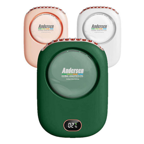 2000 mAh Portable Neck Fan with Adjustable Lanyard and Bracket