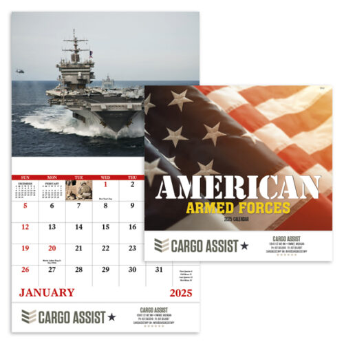 American Armed Forces 13 Month Stapled Calendar