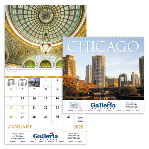 Chicago 13 Month Spiral Calendar