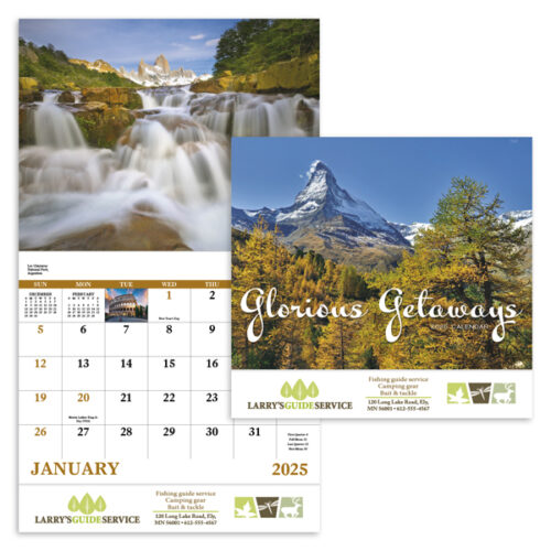 Glorious Getaways 13 Month Stapled Calendar