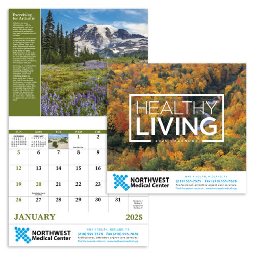 Healthy Living 13 Month Stapled Calendar