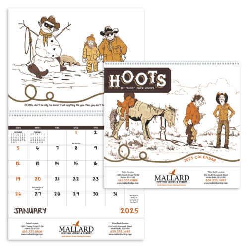 Hoots by Mad Jack 13 Month Spiral Calendar