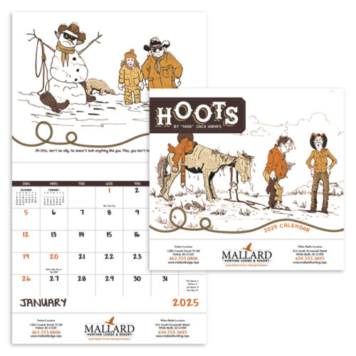 Hoots by Mad Jack 13 Month Stapled Calendar