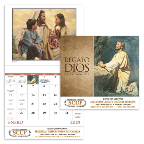 Regalo de Dios 13 Month Stapled Calendar