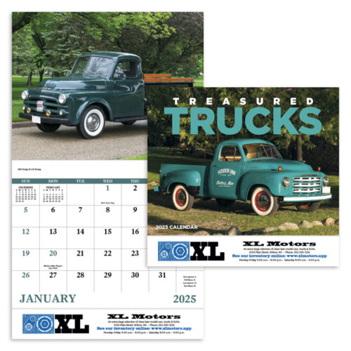 Treasured Trucks 13 Month StapledCalendar