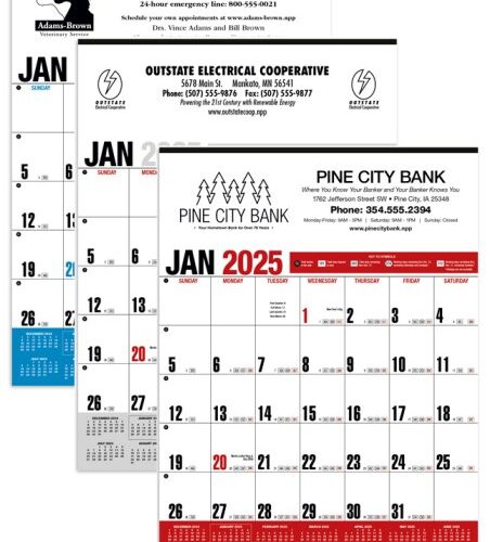 Yearly Record Executive Large Wall Calendar