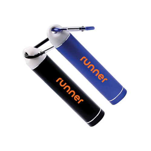 2200 mAh Aluminum Power Bank with Carabiner