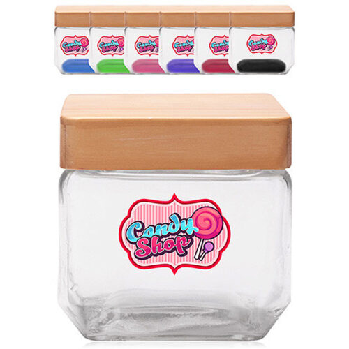27 oz. Glass Candy Jars with Wooden Lid
