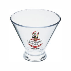 3 oz Plastic Clear Stemless Martini Glass
