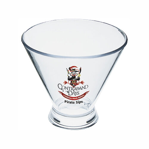 3 oz Plastic Clear Stemless Martini Glass