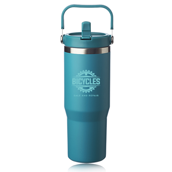30ozBronxStainlessTravelMugwithCarryingHandle-Teal