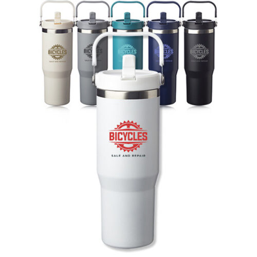 30 oz. Bronx Stainless Travel Mug with Carrying Handle