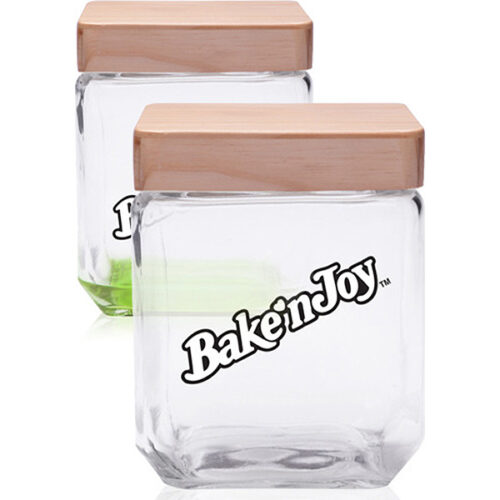 41 oz. Square Glass Candy Jars with Wooden Lid
