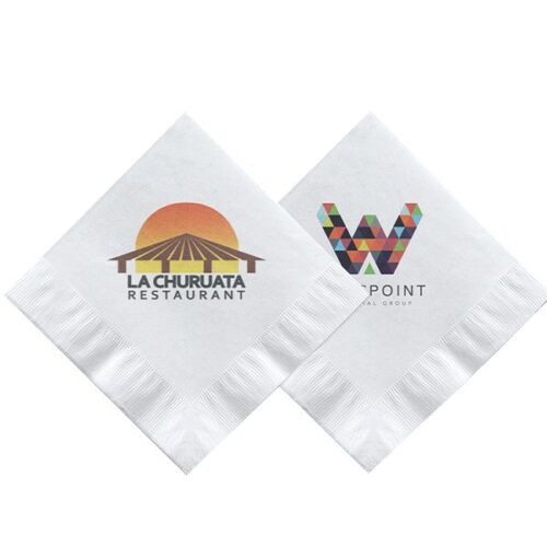 5" White Full Color Digital Beverage Napkin