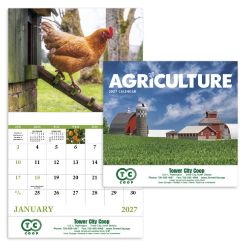 Agriculture 13 Month Stapled Calendar