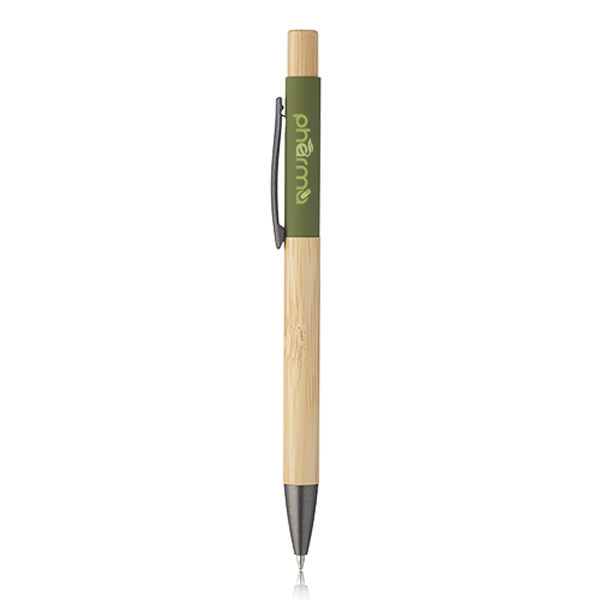 AluminumBallPointPenswithBambooBarrel-GREEN