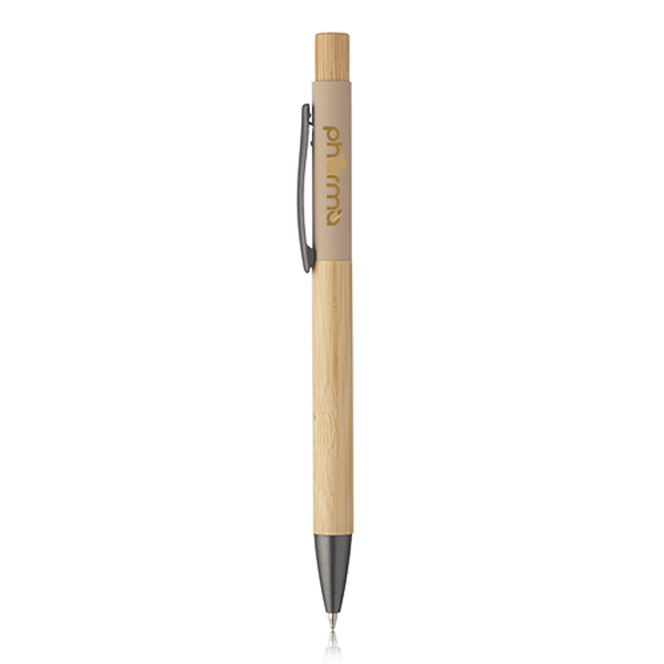 AluminumBallPointPenswithBambooBarrel-TAN