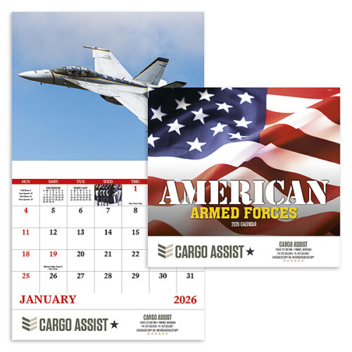American Armed Forces 13 Month Stapled Calendar