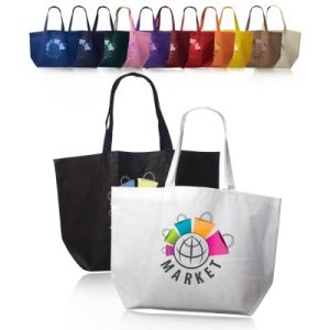 Logo Budget Non-Woven Shopper Tote Bags (Quick Ship)