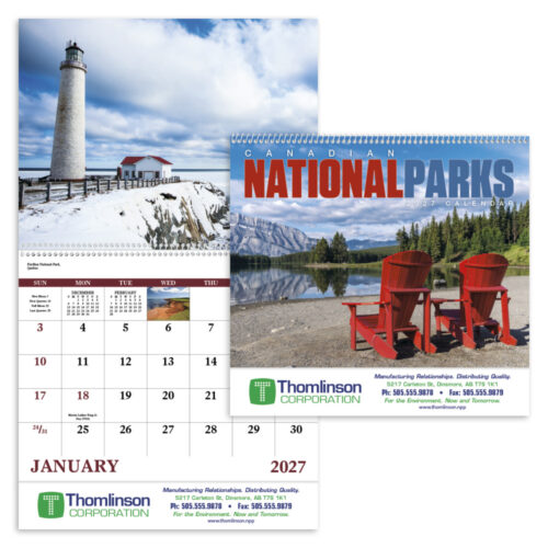 Canadian National Parks 13 Month Spiral Calendar
