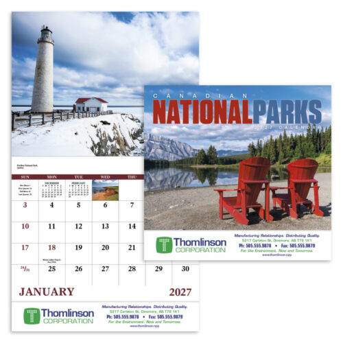 Canadian National Parks 13 Month Stapled Calendar