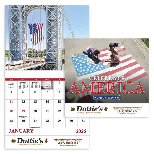 Celebrate America 13 Month Stapled Calendar
