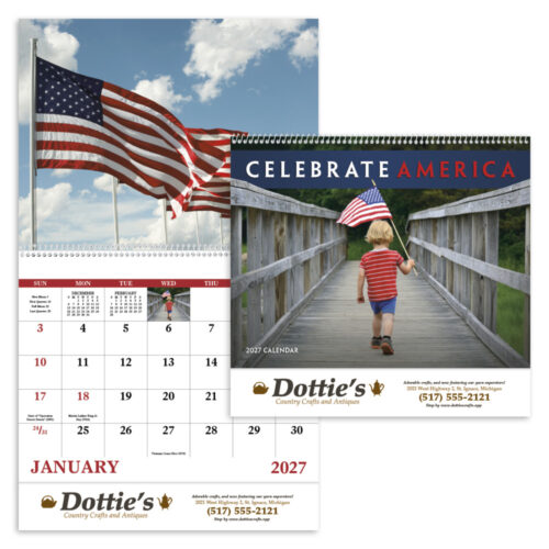 Celebrate America 13 Month Spiral Calendar