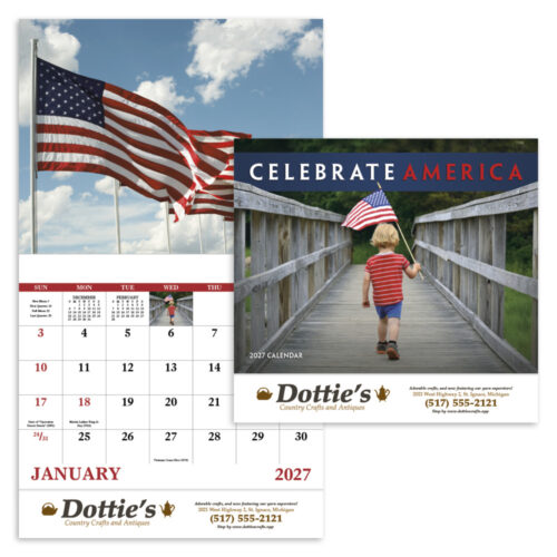 Celebrate America 13 Month Stapled Calendar