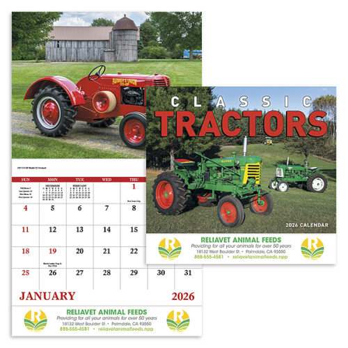 Classic Tractor 13 Month Stapled Calendar