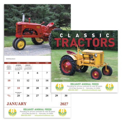 Classic Tractor 13 Month Stapled Calendar
