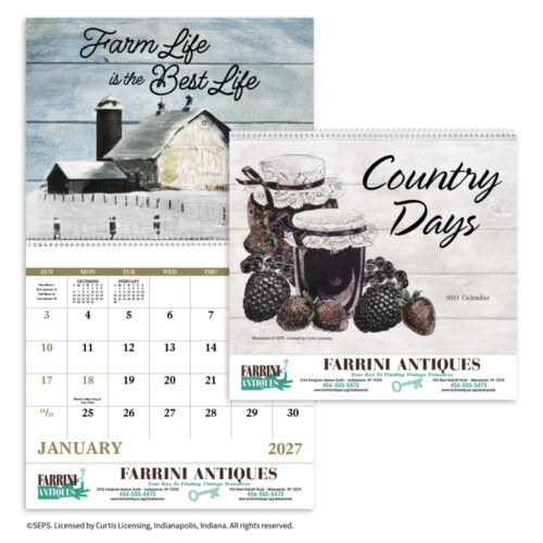Country Days 13 Month Spiral Calendar