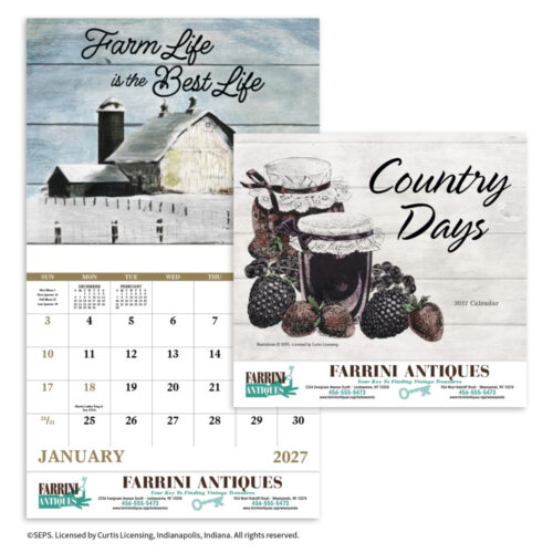 Country Days 13 Month Stapled Calendar