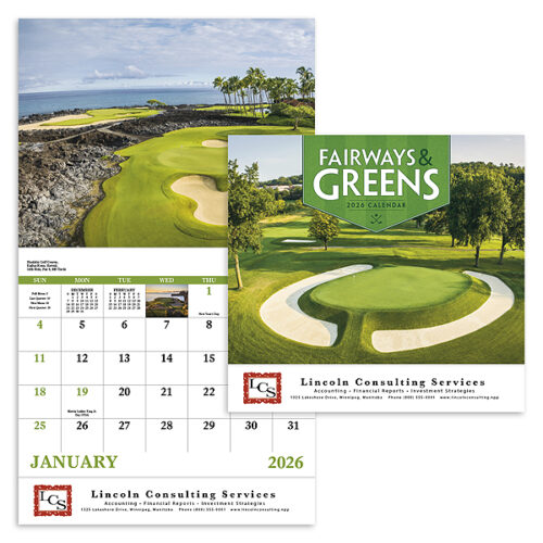 Fairways & Greens 13 Month Stapled Calendar