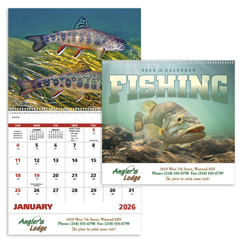 Fishing 13 Month Spiral Calendar