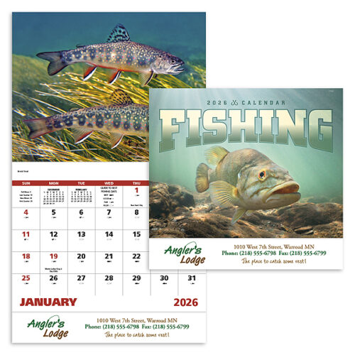 Fishing 13 Month Stapled Calendar