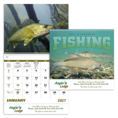 Fishing 13 Month Spiral Calendar