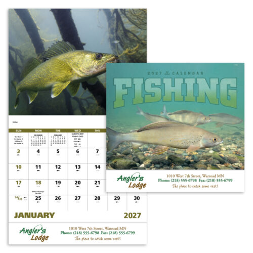 Fishing 13 Month Stapled Calendar